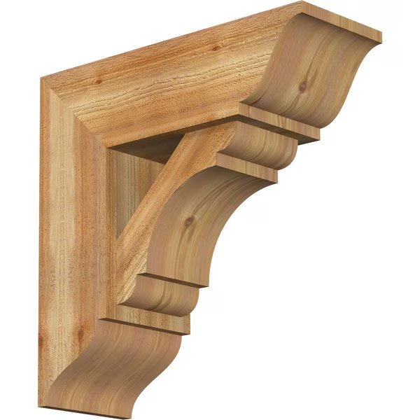Olympic Traditional Rough Sawn Bracket w/ Offset Brace, Western Red Cedar, 8